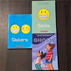 Raina Telgemeier Lot of 3 Graphic Novels Smile, Sisters, Ghosts Tween Middle Sch